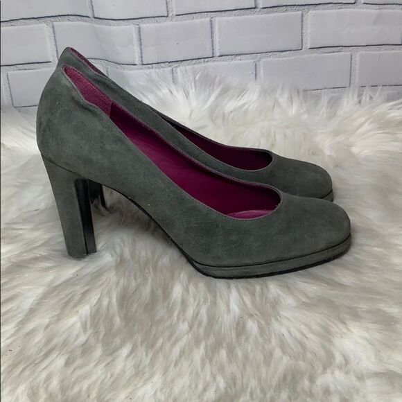 Sandro Vicari Gray Suede Platform Heels Sz 37.5/7 - Picture 4 of 6